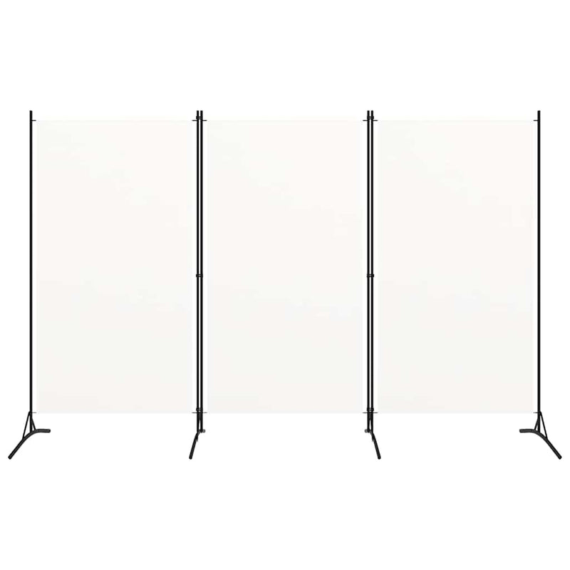 Paravan de cameră cu 3 panouri, alb, 260 x 180 cm, textil