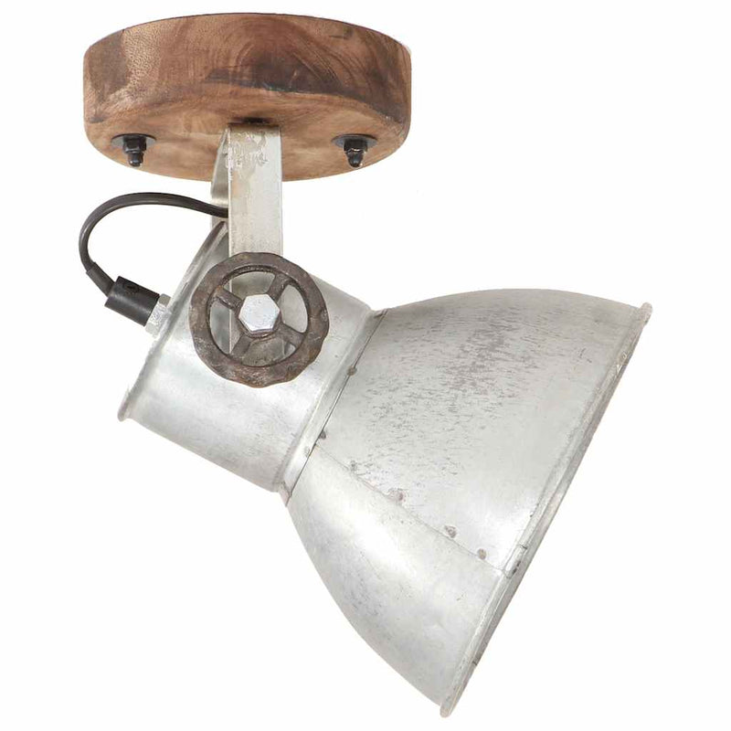 Lămpi de perete/tavan industriale argintiu 2 buc 20x25 cm E27