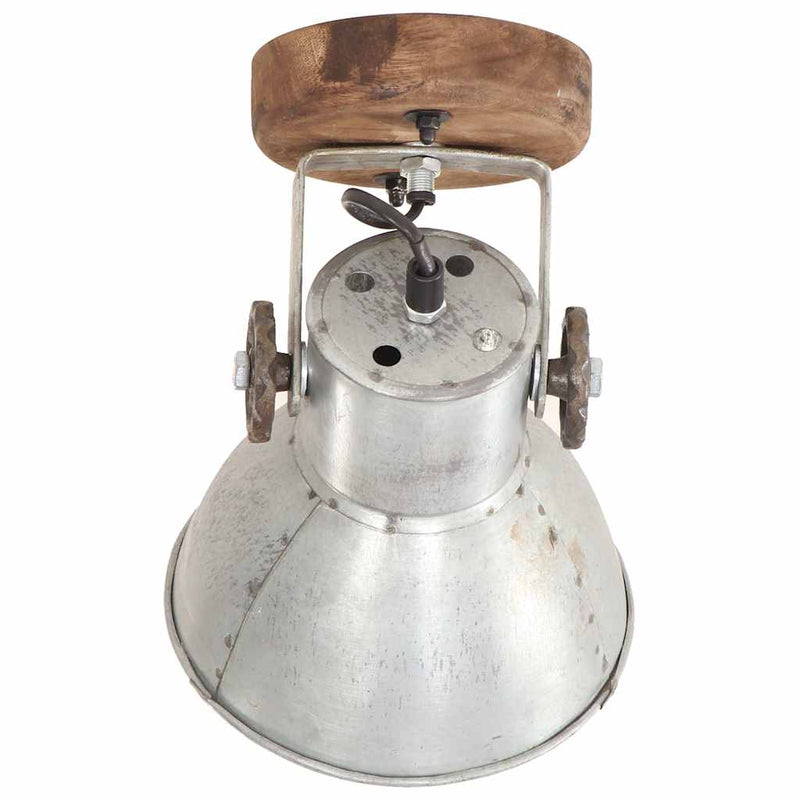 Lămpi de perete/tavan industriale argintiu 2 buc 20x25 cm E27