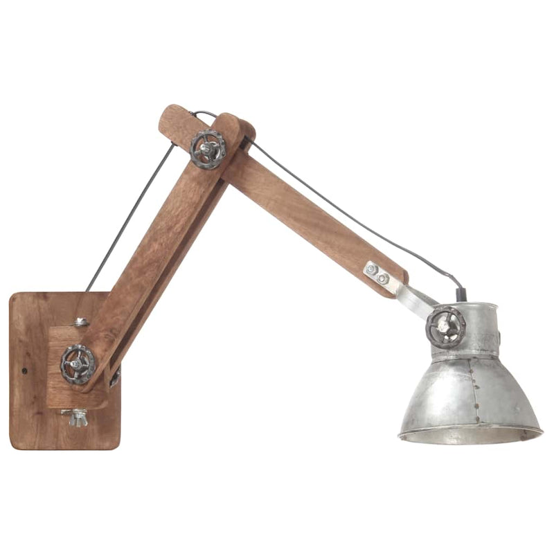 Lampă de perete, stil industrial, argintiu, rotund, E27