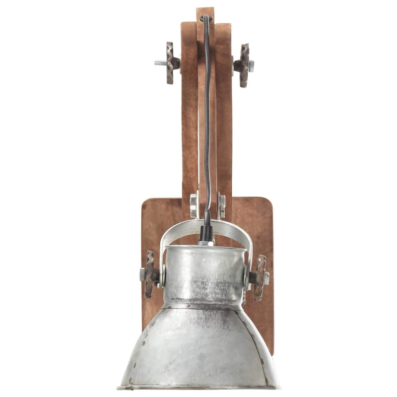Lampă de perete, stil industrial, argintiu, rotund, E27