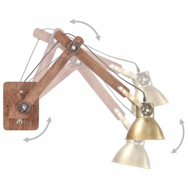 Lampă de perete, stil industrial, alamă, rotund, E27