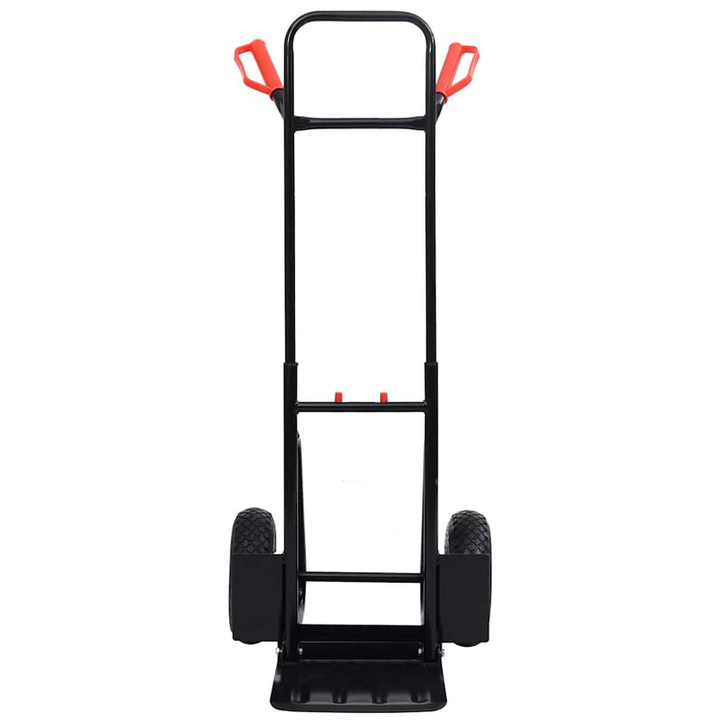 Cărucior telescopic manual, 200 kg, negru și roșu