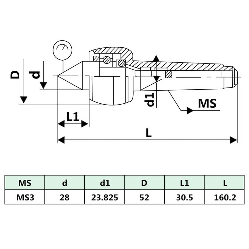Centru strung rotativ DM313 MT3/MK3