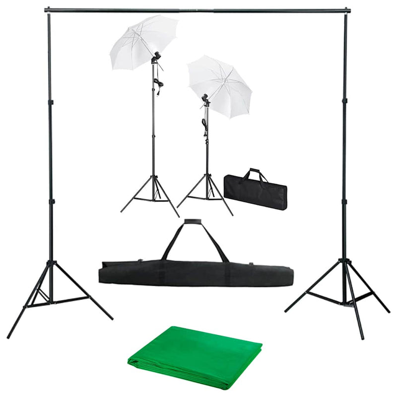Kit studio foto cu fundal, lămpi și umbrele