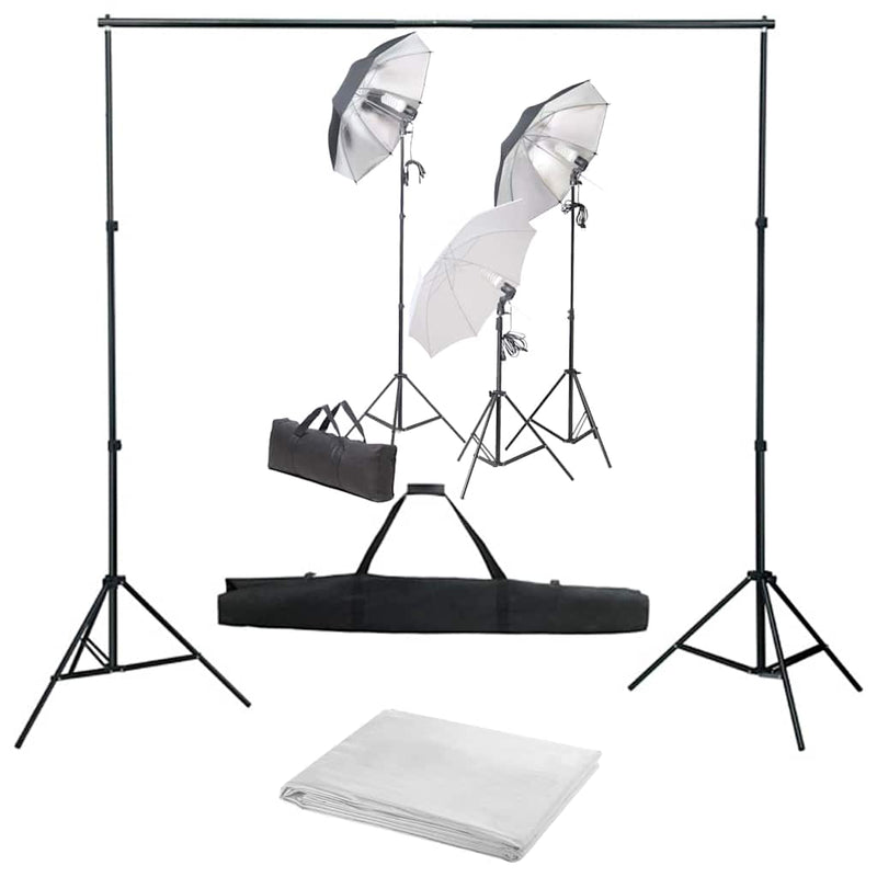 Kit studio foto cu set de lumini și fundal