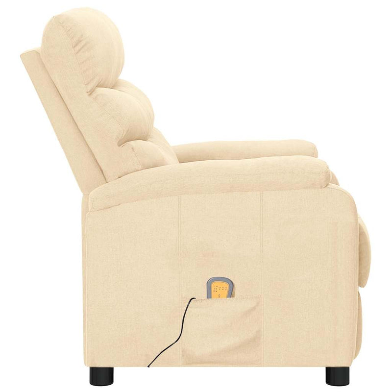 Fotoliu de masaj, crem, material textil