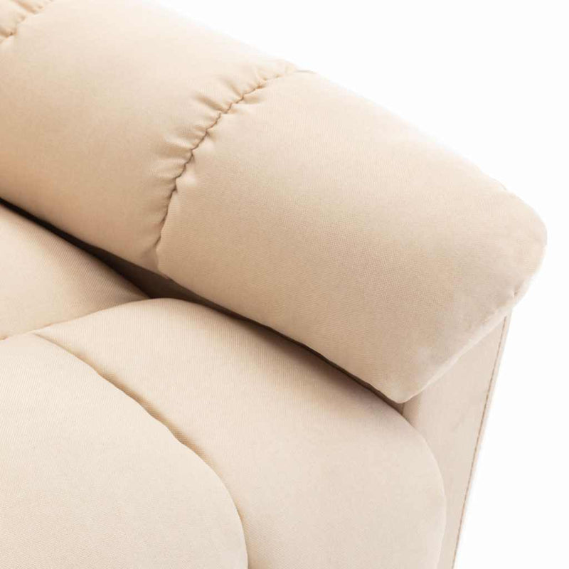 Fotoliu rabatabil de masaj, crem, material textil