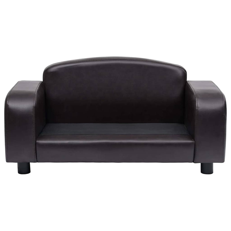 Canapea pentru câini, maro, 80 x 50 x 40 cm, piele ecologică