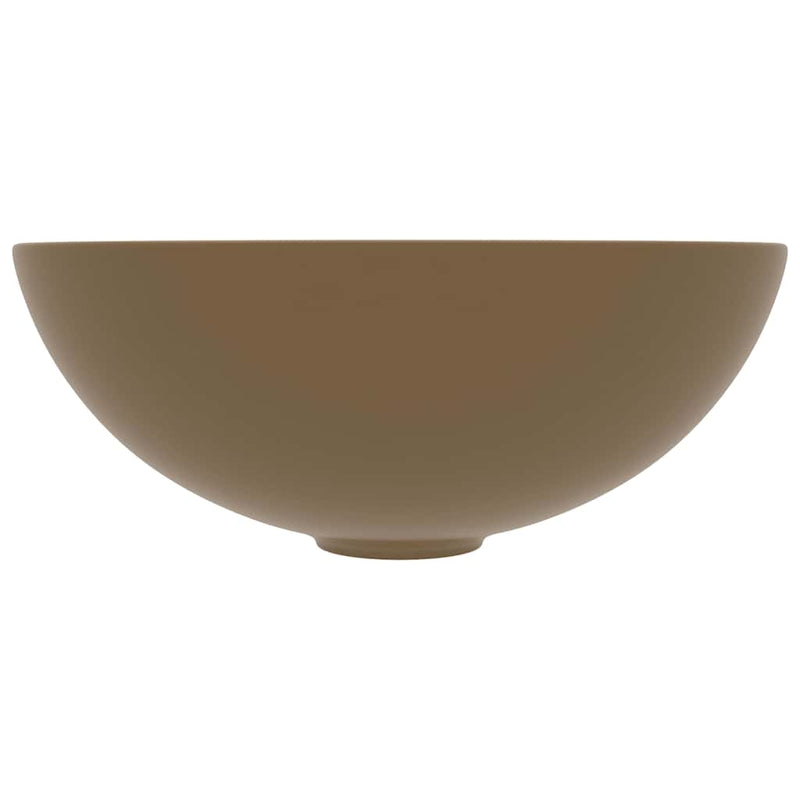 Chiuvetă de baie, crem mat, ceramică, rotund