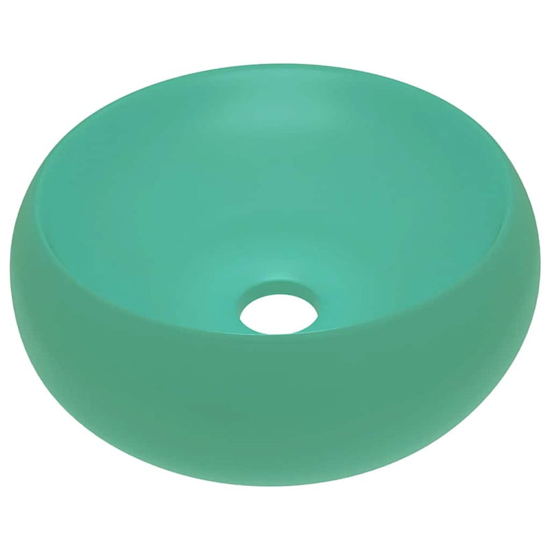 Chiuvetă baie lux verde deschis mat 40x15 cm ceramică rotund