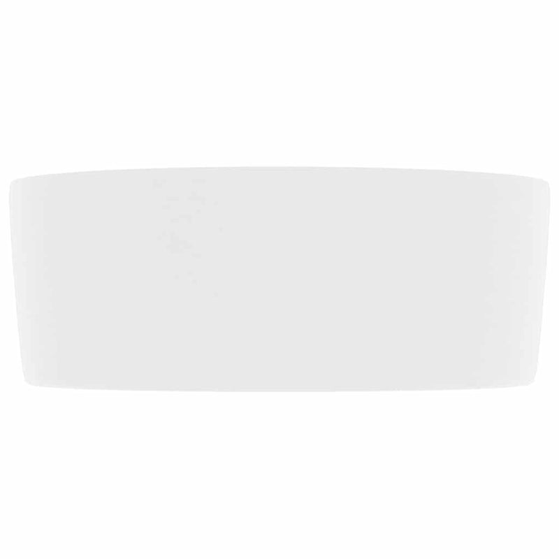 Chiuvetă de baie lux, alb mat, 40 x 15 cm, ceramică, rotund