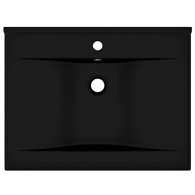 Chiuvetă baie lux, orificiu robinet negru mat 60x46 cm ceramică