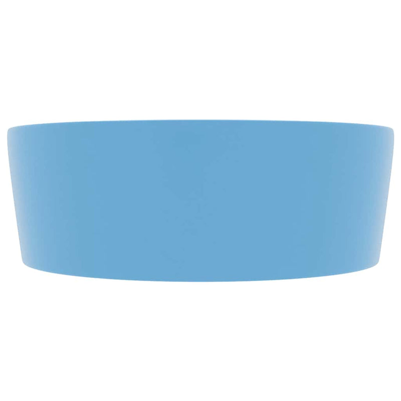 Chiuvetă de lux cu preaplin, bleu mat, 36x13 cm, ceramică