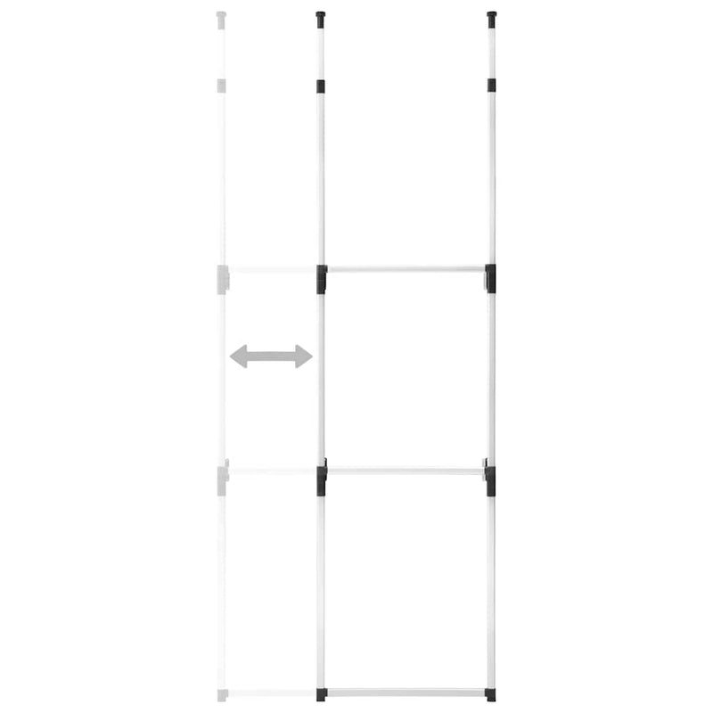 Sistem de garderobă telescopic, cu bare, aluminiu