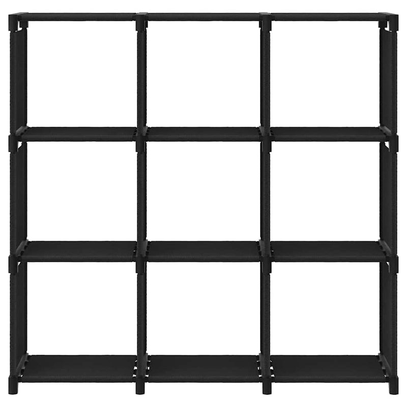 Raft expunere 9 cuburi negru 103x30x107,5 cm, material textil