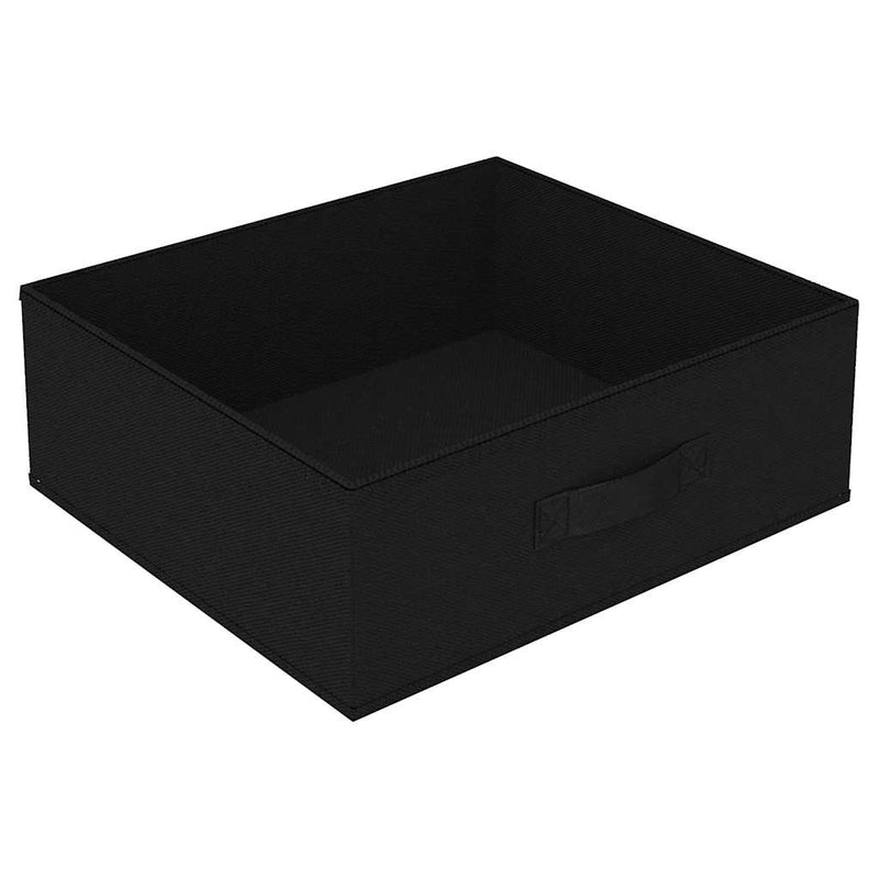 Raft de depozitare cu 4 coșuri textile, negru, oțel
