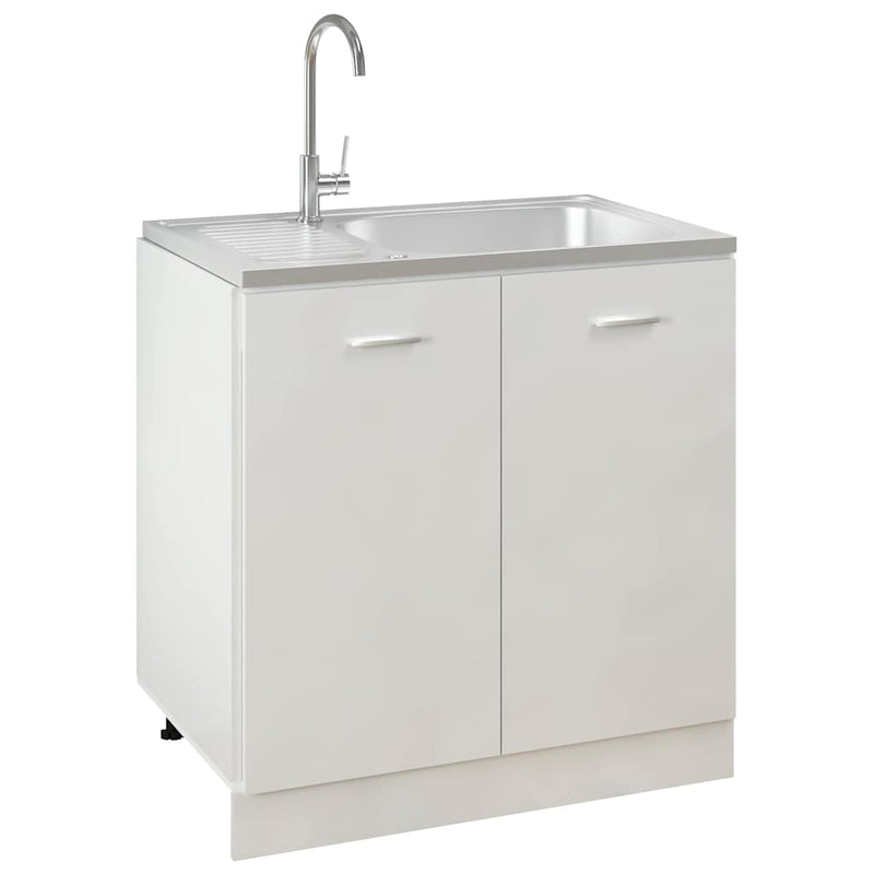 Chiuvetă bucătărie cu scurgător, argintiu 800x500x155 mm oțel