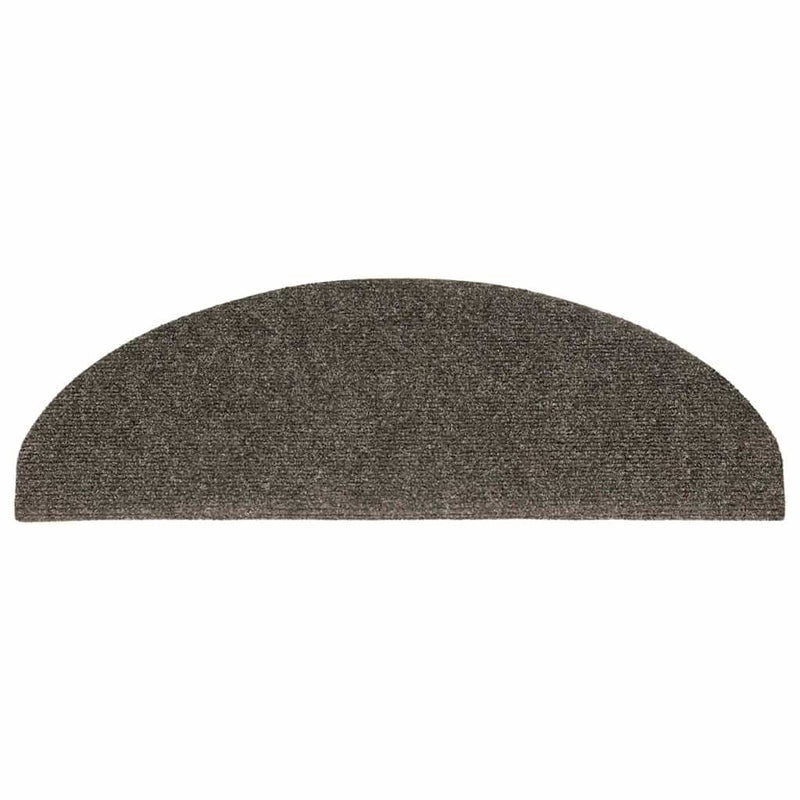 Covorașe pentru scări autoadezive, 15 buc., 65x21x4 cm, antracit, semirotunde, mari
