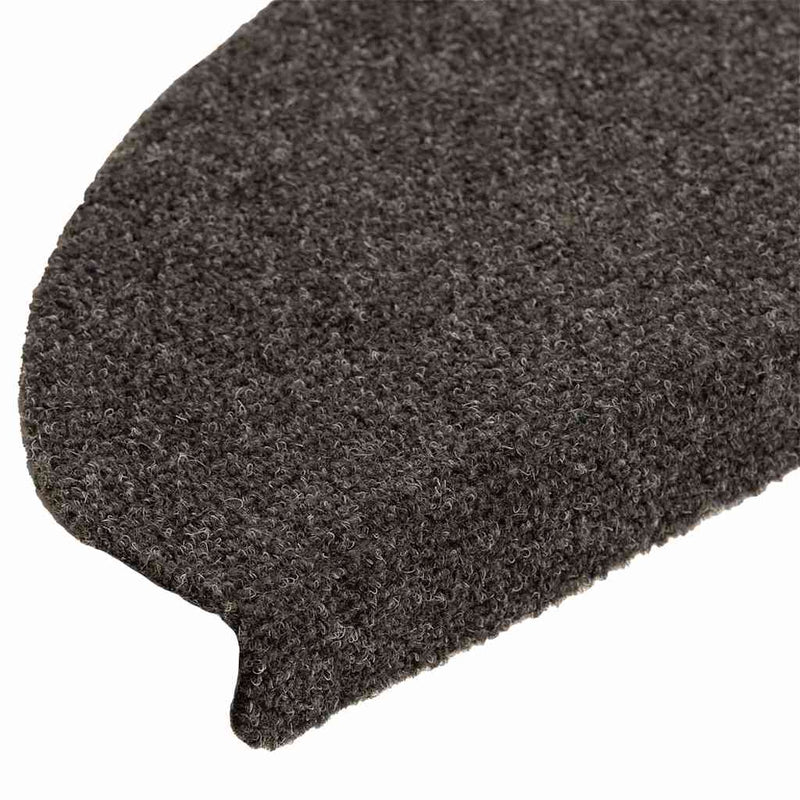 Covorașe pentru scări autoadezive, 15 buc., 65x21x4 cm, antracit, semirotunde, mari