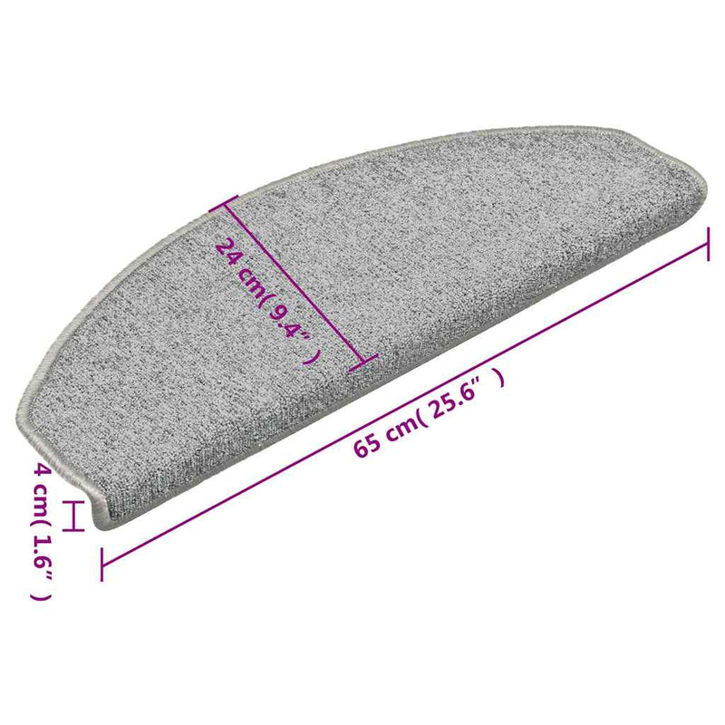 Grile pentru trepte 15 buc. 65 x 24 x 4 cm Non-Slip Alb și gri