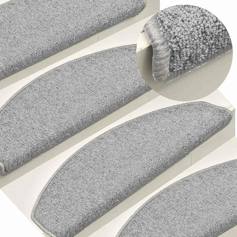 Grile pentru trepte 15 buc. 65 x 24 x 4 cm Non-Slip Alb și gri