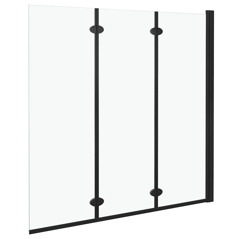 Cabină de duș pliabilă, 3 panouri, negru, 130 x 138 cm, ESG