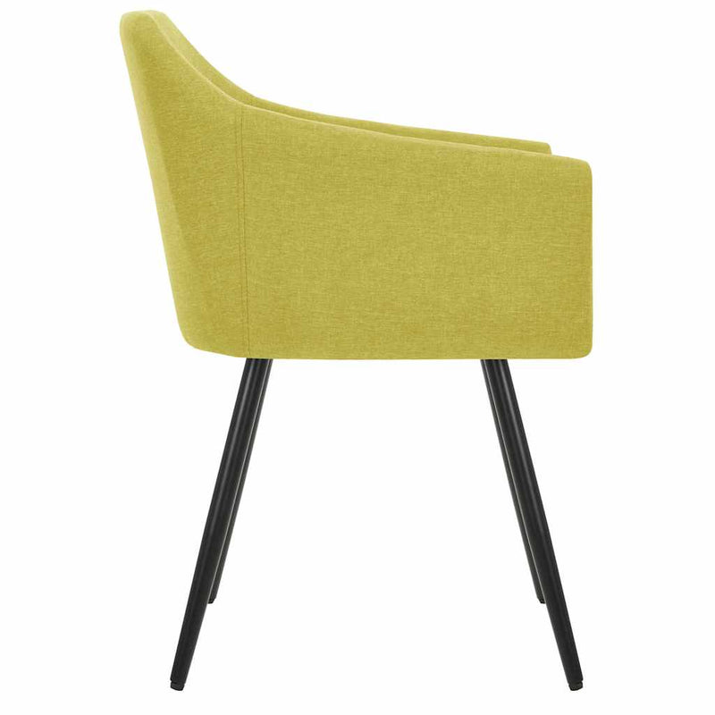 Scaune de bucătărie, 2 buc., verde, material textil
