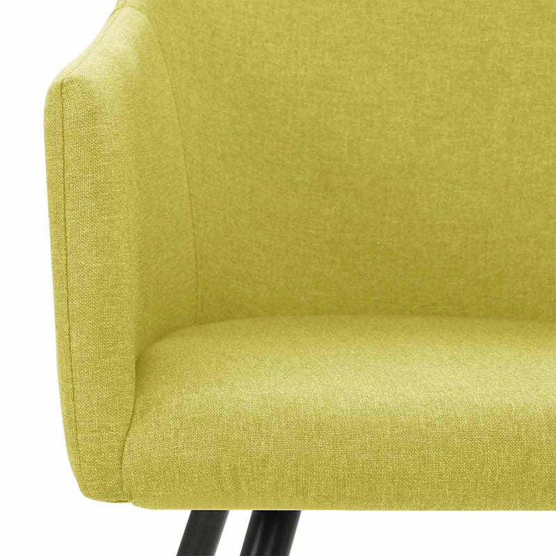 Scaune de bucătărie, 2 buc., verde, material textil