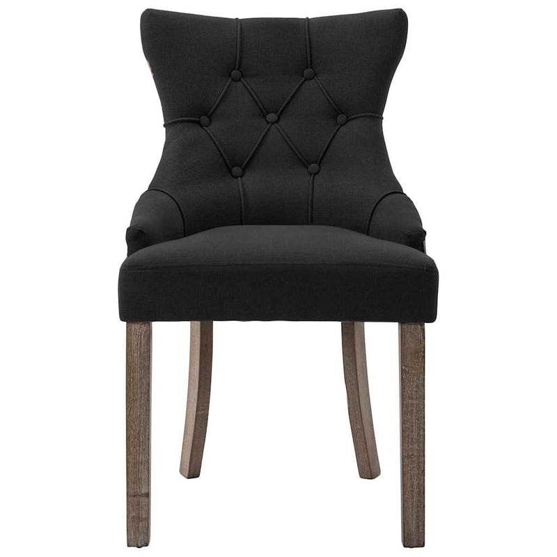 Scaune de bucătărie, 2 buc. negru, textil