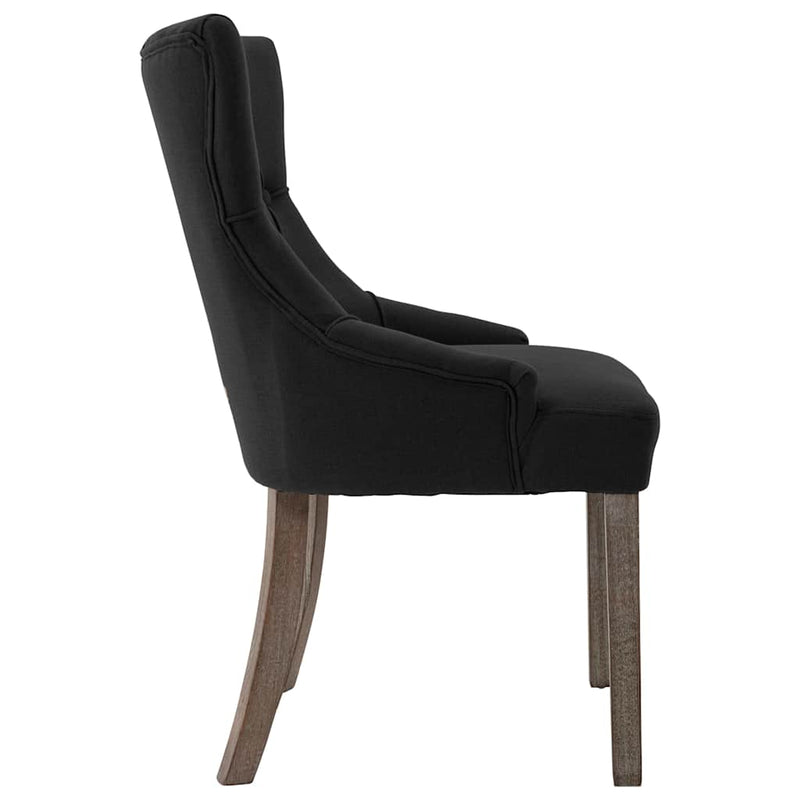 Scaune de bucătărie, 2 buc. negru, textil