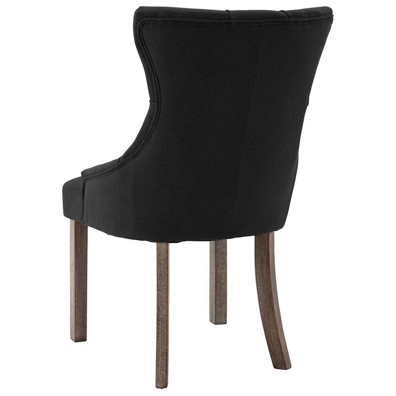 Scaune de bucătărie, 2 buc. negru, textil