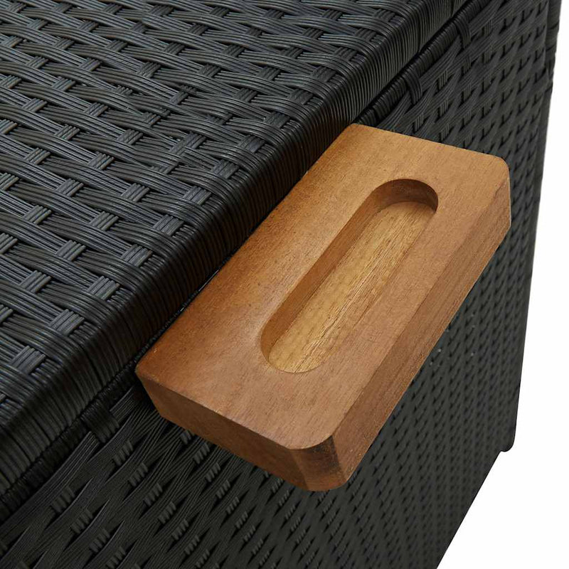 Ladă de depozitare de grădină, negru, 120x65x61 cm, poliratan