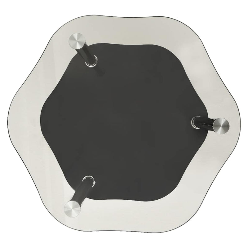 Masă laterală 2 niveluri transparent/negru 38x38x50 cm sticlă