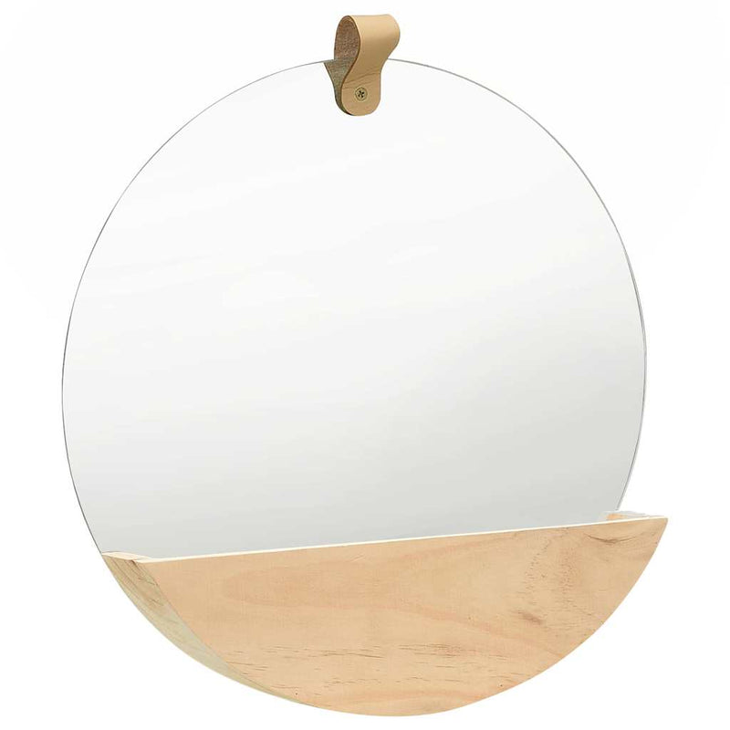 Oglindă de perete, 35 cm, lemn masiv de pin