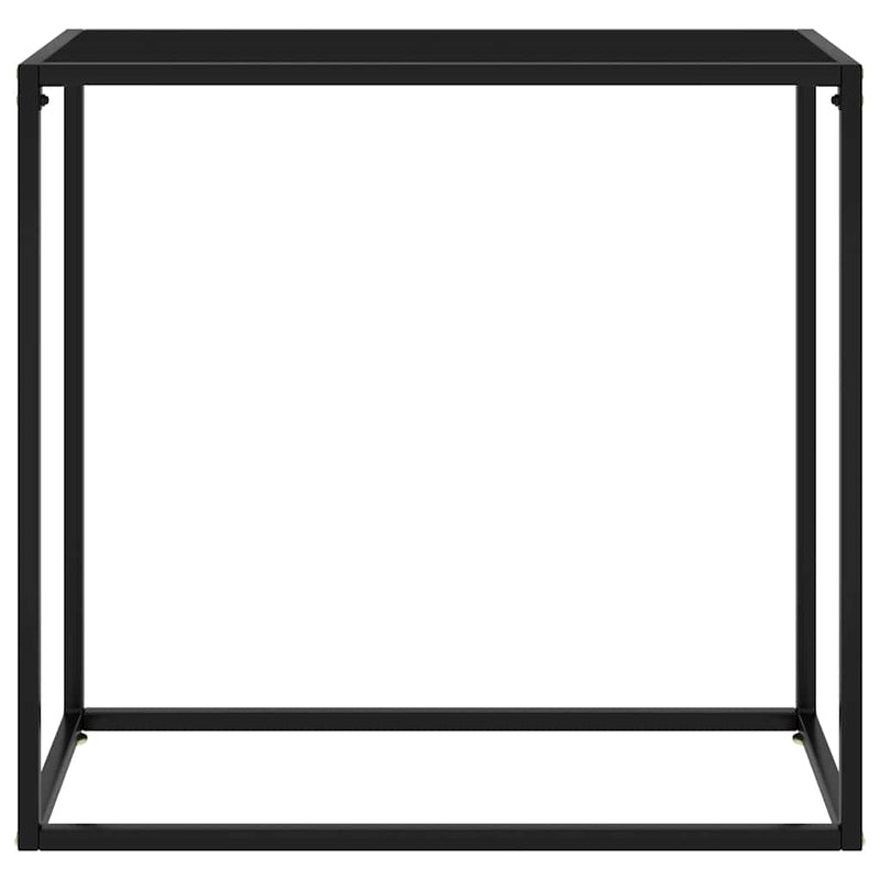 Masă consolă, negru, 80x35x75 cm, sticlă securizată