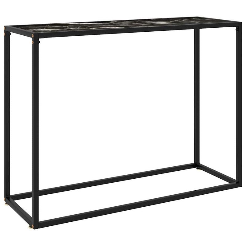 Masă consolă, negru, 100x35x75 cm, sticlă securizată