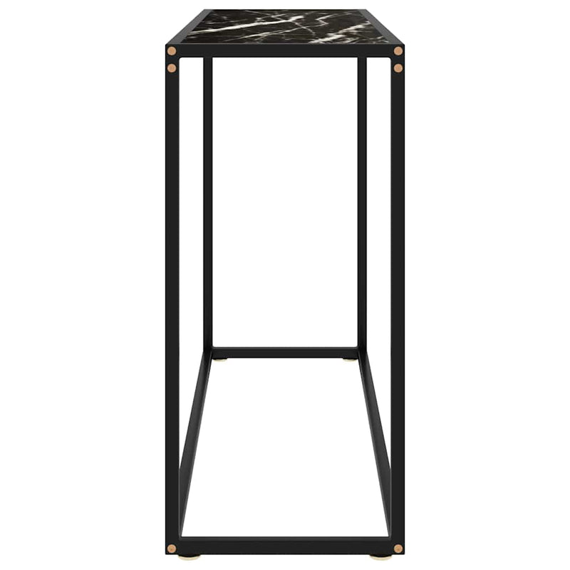 Masă consolă, negru, 100x35x75 cm, sticlă securizată