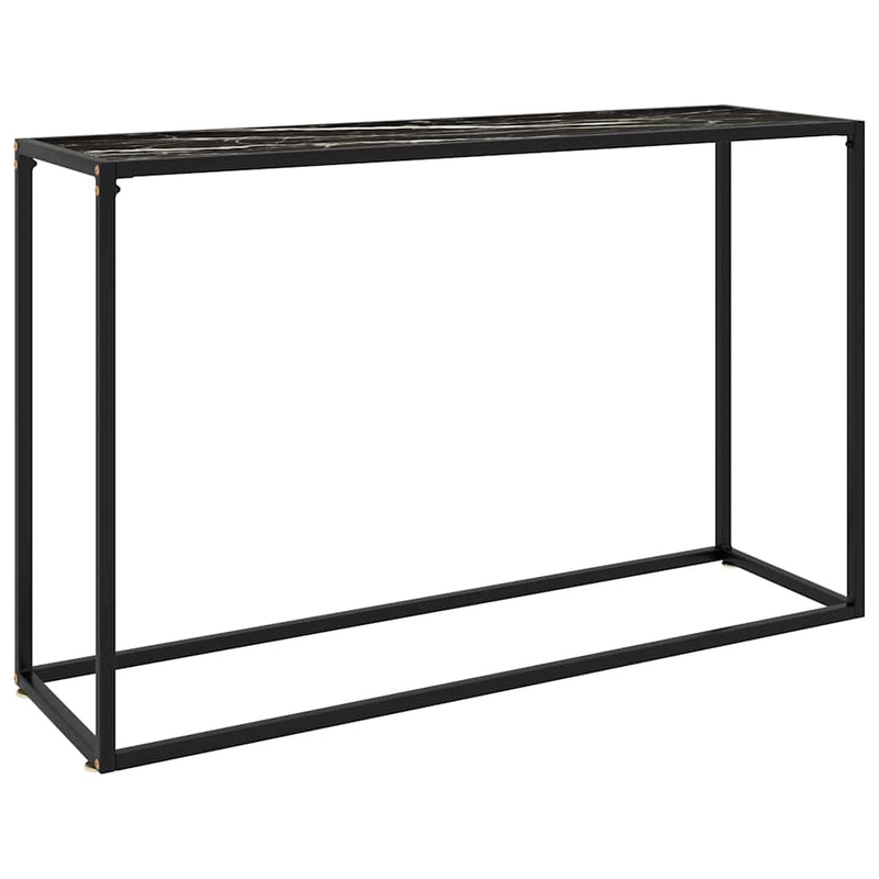 Masă consolă, negru, 120x35x75 cm, sticlă securizată