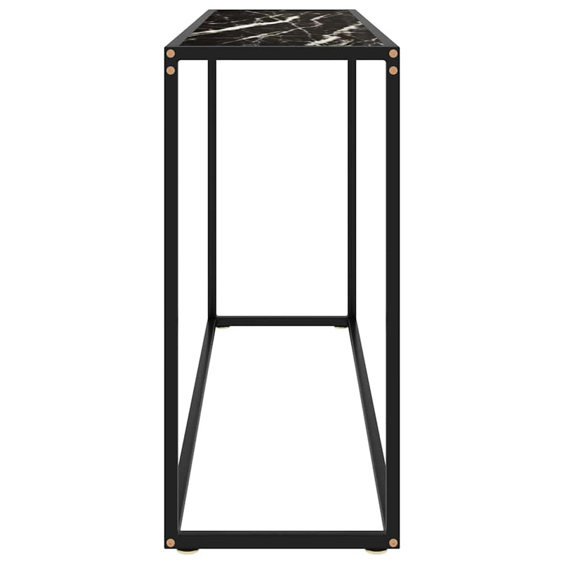 Masă consolă, negru, 120x35x75 cm, sticlă securizată