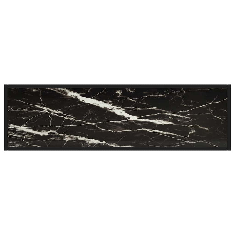 Masă consolă, negru, 120x35x75 cm, sticlă securizată