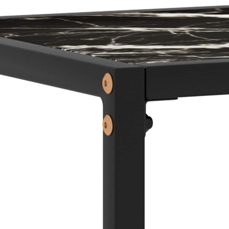 Masă consolă, negru, 120x35x75 cm, sticlă securizată