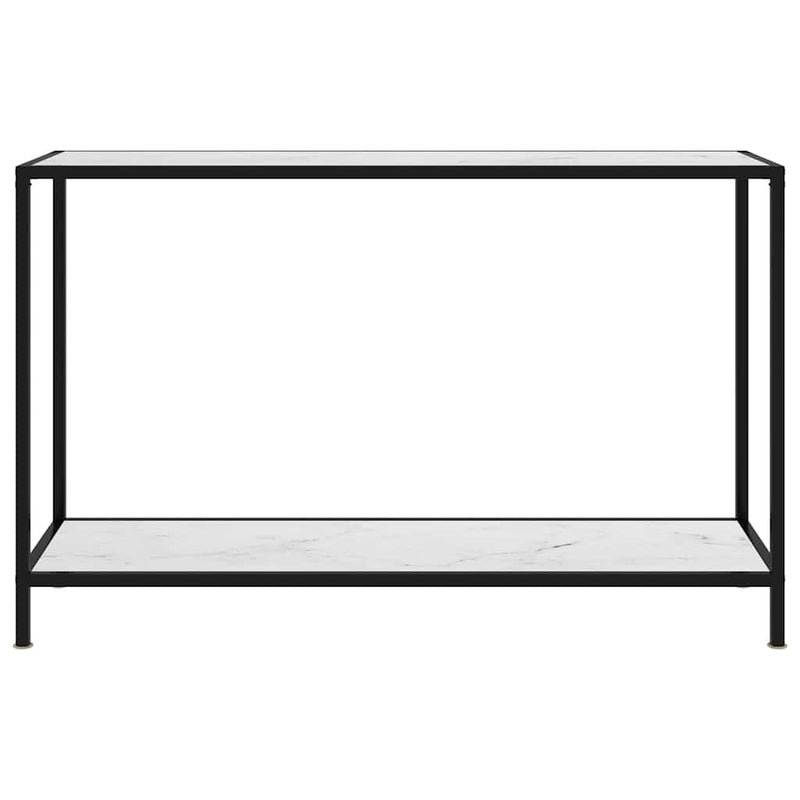 Masă consolă, alb, 120 x 35 x 75 cm, sticlă securizată