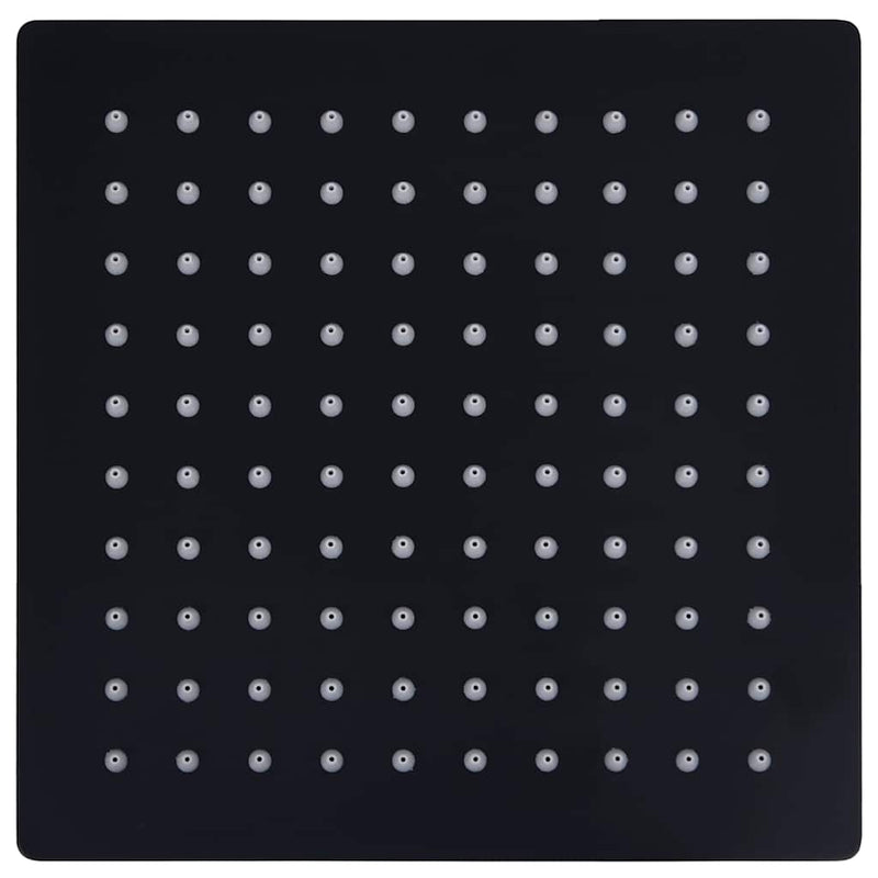 Cap de duș tip ploaie pătrat, negru, 20x20 cm, oțel inoxidabil