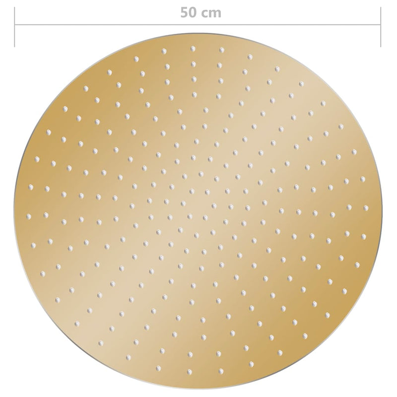 Cap de duș tip ploaie rotund, auriu, 50 cm, oțel inoxidabil