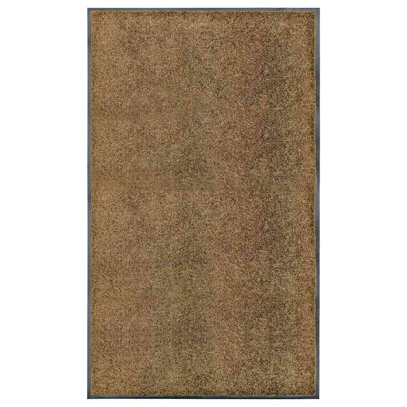 Covoraș de ușă lavabil, maro, 90x150 cm