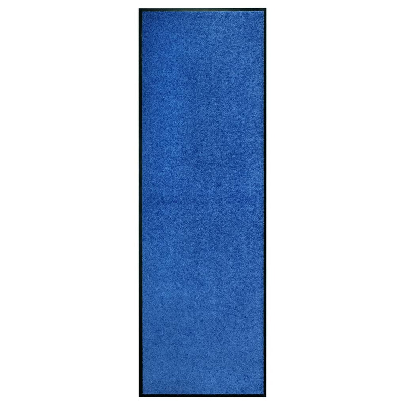 Covoraș de ușă lavabil, albastru, 60 x 180 cm