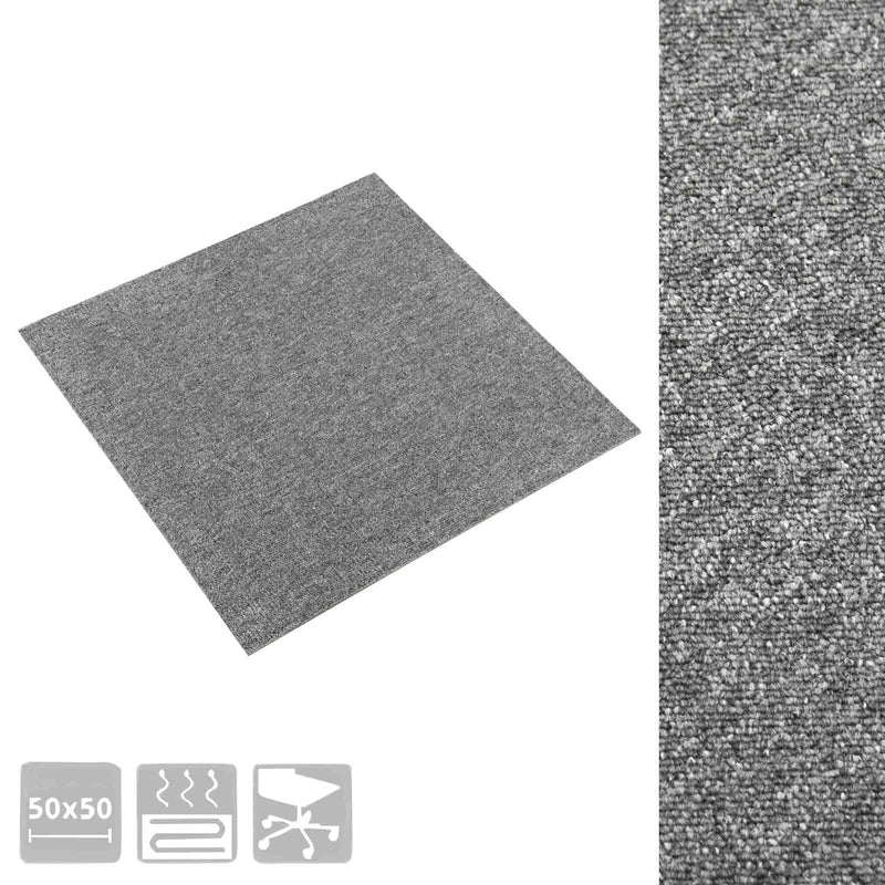 Covor 20 buc. Gri 50 x 50 cm 100% polipropilenă