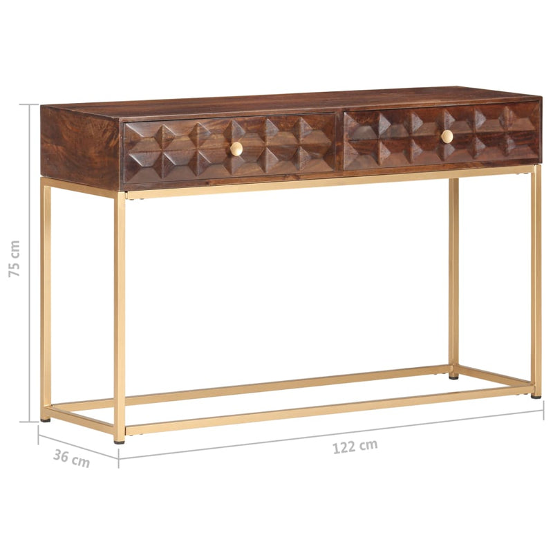 Masă consolă 122x36x75 cm, lemn masiv de mango