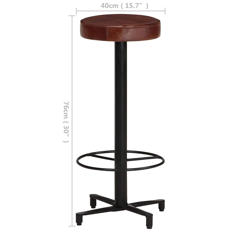 Scaune de bar, 2 buc., 76 cm, piele naturală